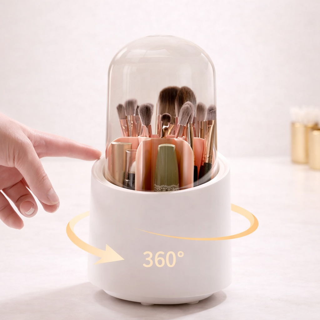 Soft Shield — Porta-Pincel Rotativo com Tampa