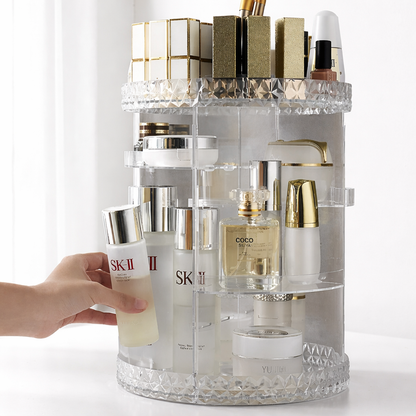 Crystal Spin Tower — Organizador Acrílico Giratório 360º
