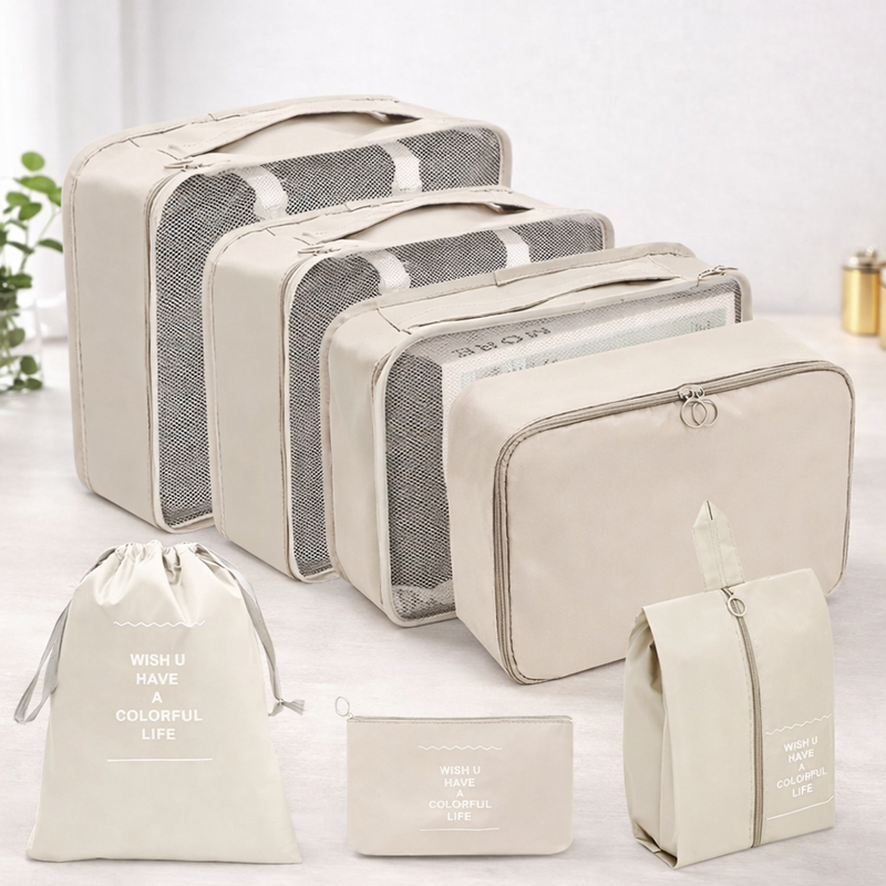 Kit Travel Smart — 7 Bolsas Organizadoras para Mala de Viagem