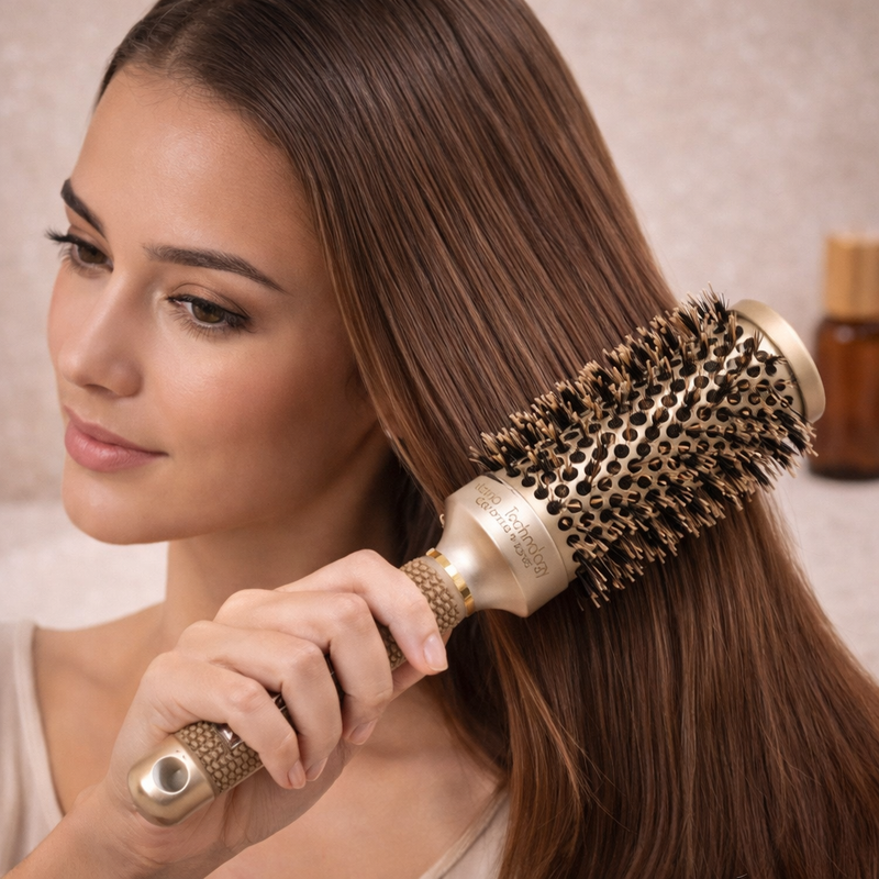 Precision Heat Brush — Escova Térmica Javali & Nylon