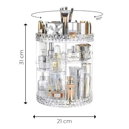 Crystal Spin Tower — Organizador Acrílico Giratório 360º