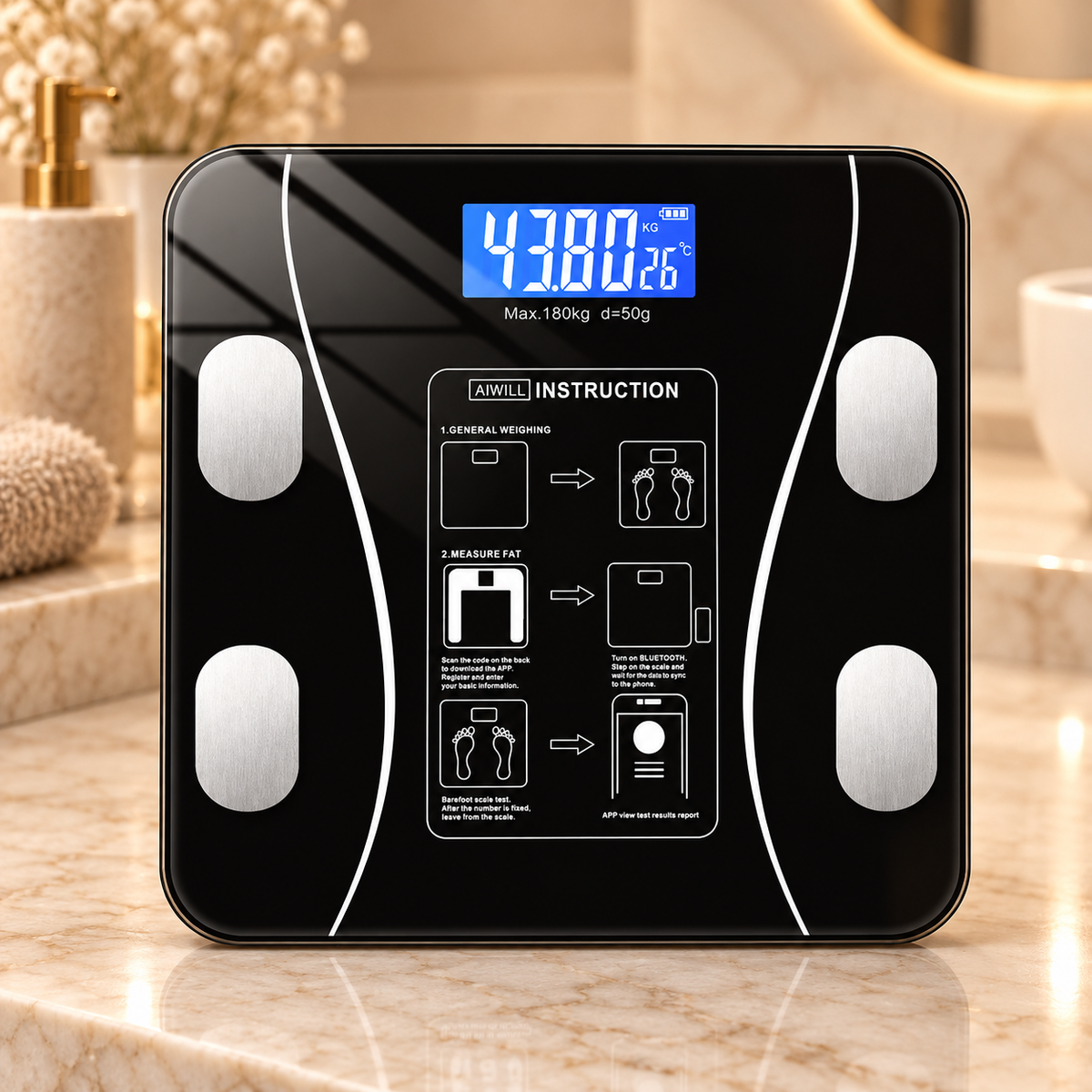 Body Scan Pro — Balança de Bioimpedância Bluetooth com App