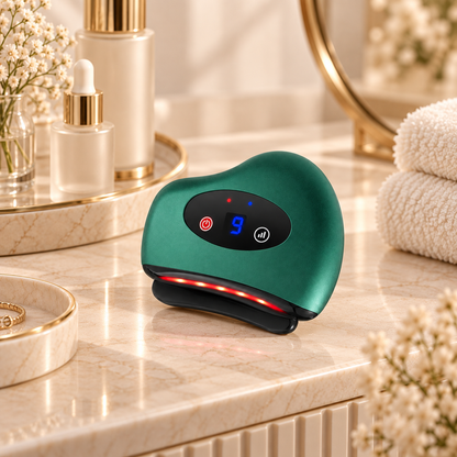 Warm Glow — Massageador Facial Guasha Elétrico com Luz Vermelha