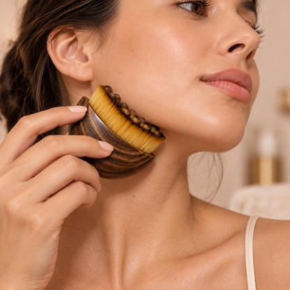 Contorno de Seda — Escova Facial para Drenagem Linfática