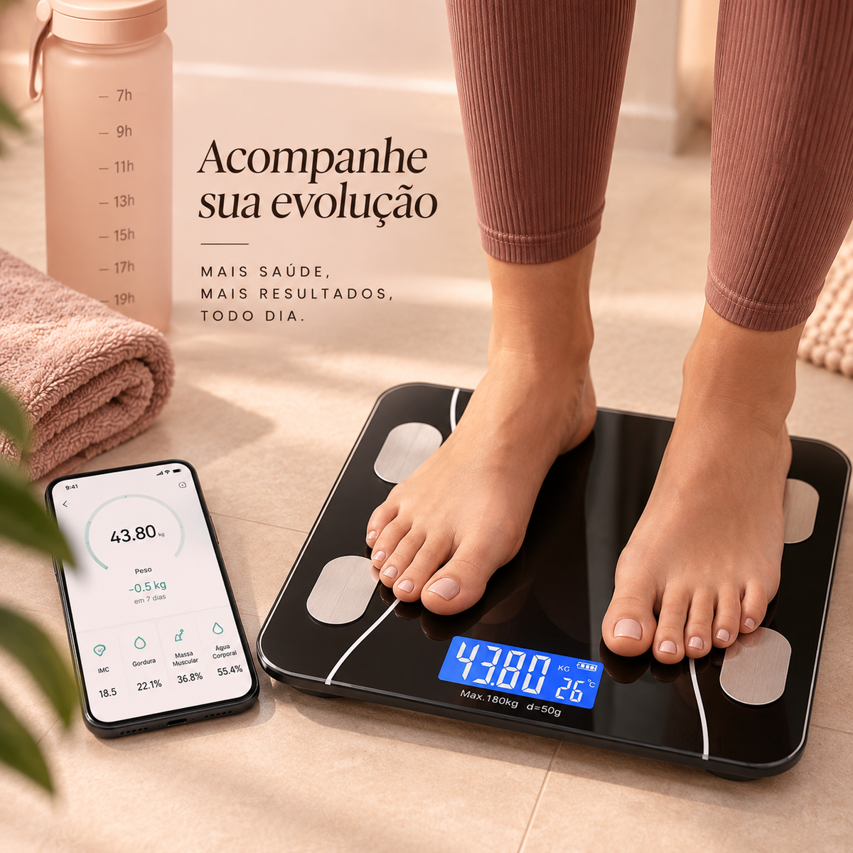 Body Scan Pro — Balança de Bioimpedância Bluetooth com App