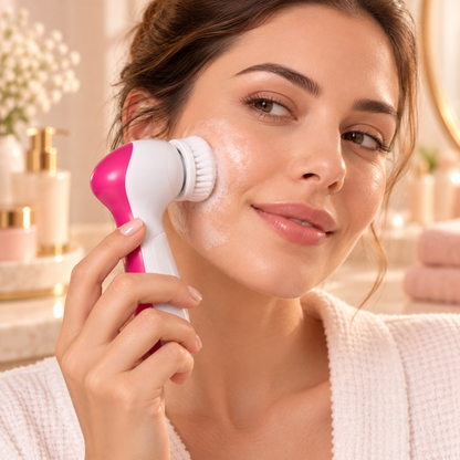 Deep Clean 5X — Escova de Limpeza Facial Elétrica 5 em 1