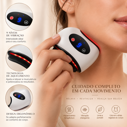 Warm Glow — Massageador Facial Guasha Elétrico com Luz Vermelha
