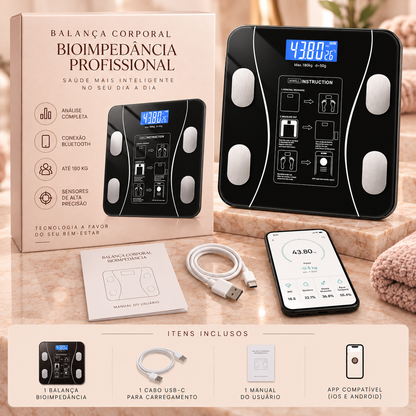 Body Scan Pro — Balança de Bioimpedância Bluetooth com App