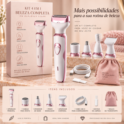 Silk Shave 4X — Depilador Elétrico Feminino 4 em 1 Recarregável