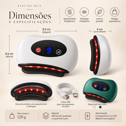 Warm Glow — Massageador Facial Guasha Elétrico com Luz Vermelha